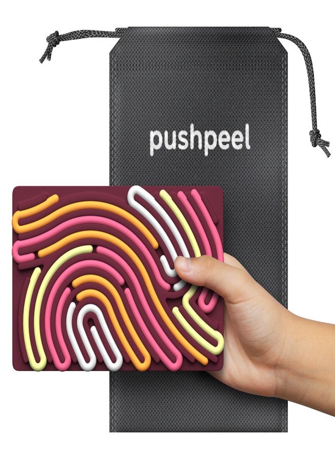 Pushpeel Sensory Activity Board: Silicone Fidget Toy for Calming, Stress, Anxiety, ADHD & Autism | Silent, No Mess | Kids 3+ & Adults | Includes Portable Travel Bag & 11 Strings - Image 5